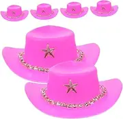 OKUMEYR 6pcs Mini Cowboy Hat Small Kit Doll House Cowboy Hat Replaceable Cowboy Hat Exquisite Hat Mini Hat Exquisite Cowboy Hat Replaceable Hat Doll Cowboy Hat Thumb Decor Rosy Plastic