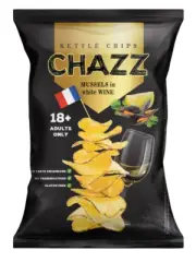 CHAZZ MUSSELS & WHITE WINE Flavor Kettle Potato Chips Crisps Snacks 90g 3.1oz