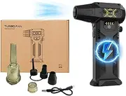 Electric Compressed Air Duster, 130000RPM Air Blower with LED Light, Built-in 8000mAh Rechargeable Battery, Cordless Mini Vacuum Cleaner Kit for PC Laptop Keyboard Car Cleaning