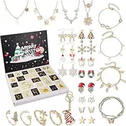 [Generic] Christmas Jewelry, 24 Days Jewelry , Christmas For Girls, Fashion Earrings , Princess Makeup , Jewelry blind bo-x Advent