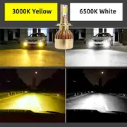 White And Yellow-infitary Golden 2 Colors Led Headlight H7 H4 Bulb For Car 3000k Yellow White 12v Fog Light H1 H11 9005 9006 880 9012 On Auto Kit