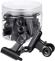 30pcs Push Pin Clips - Metal Bulldog Clips with Thumbtacks, Heavy Duty Pushpin Paper Clips Binder Clamps for Cork Boards, Bulletin Boards, Photo Walls, Arts Projects (Black)