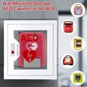 AED Cabinet Wall Mounted Defibrillator Storage Case with Clear Window Snap Lock