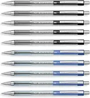 Pilot Retractable Ballpoint roller pens, Black & Blue colors Fine point, 10 Count