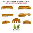 Eco Friendly Organic Neem Wooden Comb Set for unisex (Pack of 7) FREE Extra Pack