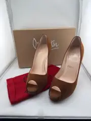 Brand New CHRISTIAN LOUBOUTIN Very Prive Tobacco Suede SZ 8.5 EU38.5 Box, Bags