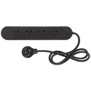 HPM Surge Protected 4 Outlet Powerboard 0.9m Black