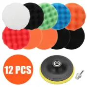12x5Inch 125mm Car Polisher Pad Buffer Waxing Buffing Polishing Sponge Pads Kits