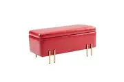 Storage Ottoman Stool Bench Seat 97cm PU Leather RED