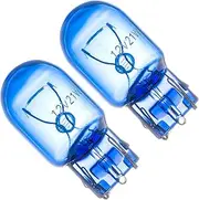 HALLMERS 2pcs T20 12V 21W Clear Halogen Bulb - Bright White Light for Automotive Exterior Lighting, Turn Signals, Brake, Rail, Reverse, Parking, Daytime Running Lights
