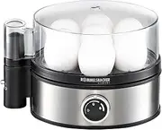 ROMMELSBACHER ER 400 Egg Cooker for 1-7 Eggs, Adjustable Hardness, Electronic Cooking Time Monitoring, On/Off Switch, Beep at Cooking Time End, Stainless Steel Housing, 400 Watt