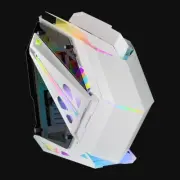 White HAVOC Alien Gaming PC Computer Case Chassis Tempered Glass ATX Mid Tower