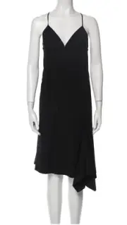 NWT Narciso Rodriguez wool cocktail midi dress dainty Little Black Dress Sz 6