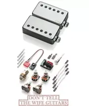EMG F JH SET JAMES HETFIELD BRUSHED CHROME FLOYD SPACED SHORT SHAFT POTS & WIRES
