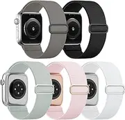 EOMTAM 5 Pack Sport Bands Compatible for Apple Watch Band 45mm 44mm 42mm 41mm 40mm 38mm Men Women, Breathable Silicone Soft Replacement Strap Wristband for iWatch Series 7 6 SE 5 4 3