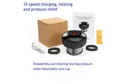 12 levels Electric Cupping Therapy Smart Scraping Massager Red Light Heating Body Slimming Black