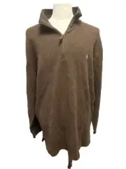 Polo Ralph Lauren French Rib Half-Zip Pullover XL-TALL Brown New$160