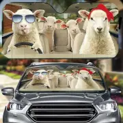 Sheep Car Sunshade, Sheep Family Auto Car Sunshade, Farmer Car Windshield