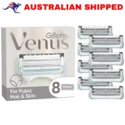8-Pack GILLETTE Venus Bikini Razor Blade Refill Cartridges for Pubic Hair & Skin