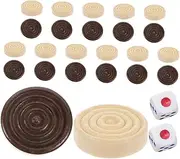 ERINGOGO 1set Wooden Checkers and Chess Game Pieces Set Replacement Tokens Dice Educational Accessories for Board Game Enthusiasts and Classroom Activities