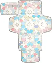 Reusable Diaper Changing mat with Tissue Pocket Diaper Changing pad Portable with Built-in Pillow