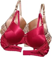 XWSM 100% Double-Sided Silk Bra 2PCS Ultra Soft Cup Women's Smooth Comfortable Wireless Bra Daily Full Coverage Lingerie Top (Color : J, Size : 95/42AB), J