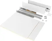 [Emuca] Drawer Kit for Kitchen or Bathroom with Included Boards and Total Extraction Slides with Soft Closing, 93 mm Height for 600 mm Module and 500 mm Depth, White.