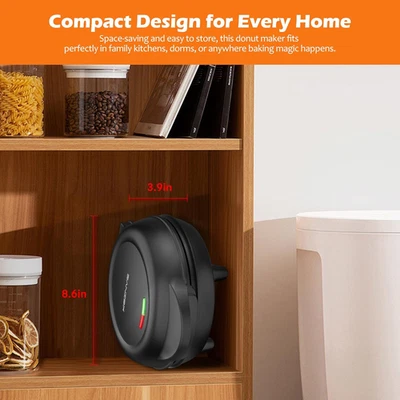 Mini Donut Waffle Cake Maker 7 Slots Home Baking Machine Great for Breakfast