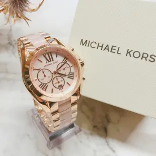 美國百分百【Michael Kors】手錶 MK6830 配件 MK 女錶 三眼計時 不鏽鋼 珍珠母貝 玫瑰金 BE34