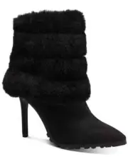 Thalia Sodi Womens Rylie2 Pointed Toe Ankle Fashion Boots BLACK FUR 5 M
