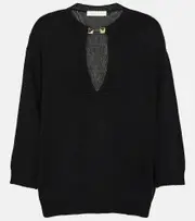 [Valentino] Valentino Rockstud cashmere sweater AU 14 black