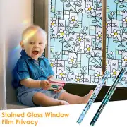 Stained Glass Window Privacy Film Static Cling Frosted Window Film ZY