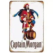 Captain Morgan Vintage Tin Sign Pirate Wall Art Nautical Home Bar Decor