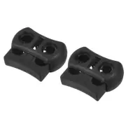 20pcs Plastic Cord Locks 0.2" Double Hole Spring Toggle Stopper Slider Fastener