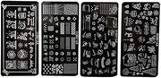 Nail Art Stencils, Durable Without Deformation Nail Stamping Template, Convenient And Practical Not Easy To Fall Off Exquisite Workmanship for Home Beauty Salon(09-12)