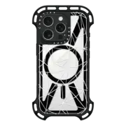 iPhone 16 Pro Ultra Bounce Case MagSafe Compatible Abstraction Outline White Transparent
