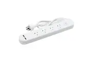 The Brute Power Co. 4 Socket 2 USB-A Powerboard Socket w On Off Switch 2400W