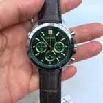 日本直送 SEIKO精工 SBTR017 真皮錶帶計時石英男錶
