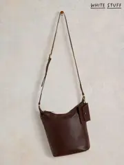White Stuff Brown Fern Leather Cross-Body Bag (E85790) | $150