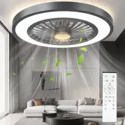 22'' Ceiling Fans with Lights and Remote, DC Motor Stepless Dimmable Ceiling ...