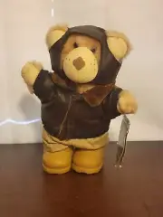 Furskins Orville T Plush Teddy Bear Aviator Jacket Pilot 7" with Tags 1988