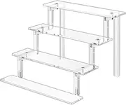 WINKINE Acrylic Display Stand, Clear Riser for Amiibo Funko POP Figures, Tiered Stand for Decoration and Organization, Step Riser for Display, Perfume Organizer Stand