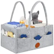 Diaper Caddy Organizer - Diaper Caddy for Baby Nursery Storage, Felt Diaper Orga