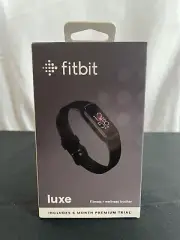 Fitbit Luxe Graphite Stainless Steel Case Black Band Fitness Activity Tracker