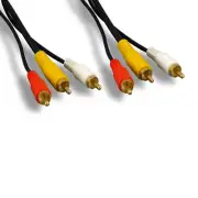 Kentek 12 ft 3-RCA Audio Video Cable Gold Plated for PC TV Camcorder VCR DVD VCD