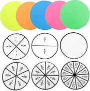 COHEALI Fraction Tiles Manipulatives Montessori Math Puzzle Education Toy Learning Clock for Kids