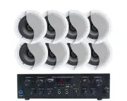 Bluetooth Amplifier + 8x6" Indoor Ceiling Speaker Package Cafe 174C+4xC62