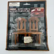 Vintage Mini Kitchen Wood Furniture- Set of 2 Dollhouse Chairs NIB Item no. 3305