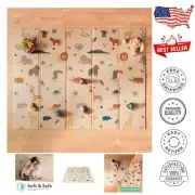 Reversible Safari Baby Play Mat - Lightweight and Foldable for Easy Travel