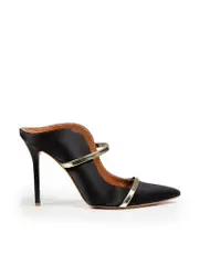 Black Satin Maureen Pumps